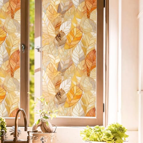 Vinilo decorativo ventana 40x300 cm color oro naranja