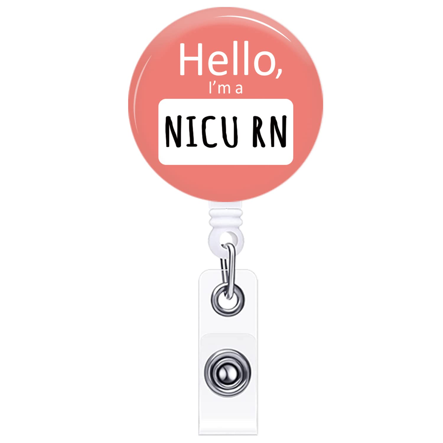 Photo 1 of Badge Reel Retractable with Alligator Clip NICU RN ID Badge Holder L&D OB Nursing Doctor Medical Work Name Tag Card Decor