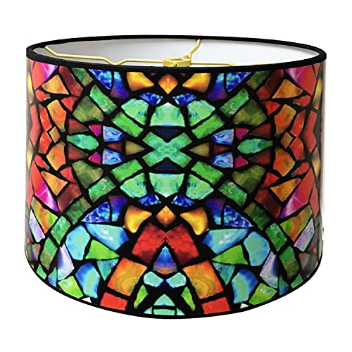 Image of Royal Designs, Inc. Trendy Decorative Handmade Drum Shade, Made in USA, 10in, HBC-8036-10, Multicolor