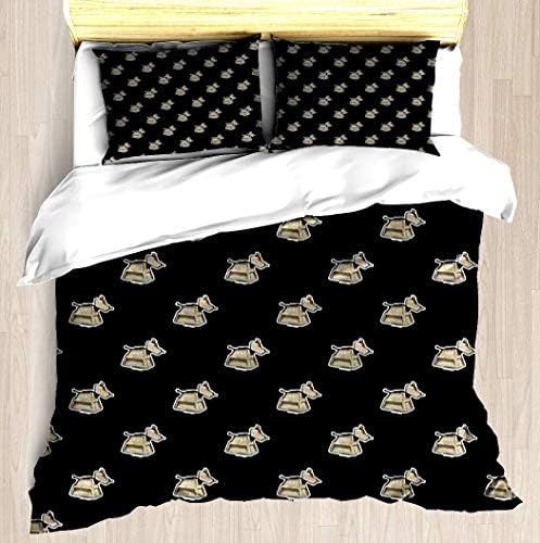 SINOVAL K 9 Twin/Twin XL Extra Long Size Brushed Microfiber 1 Duvet Cover 2 Pillow Shams Zipper Closure