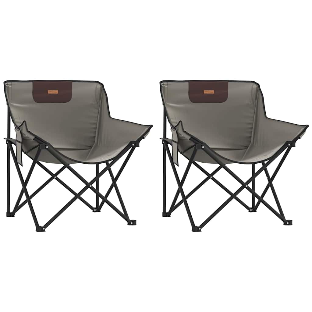 Campingstühle 2 STK. Klappbar Strandstühle Klappstühle Angelstuhl Anglerstuhl Faltstuhl Campingsessel Outdoorstuhl mit Tasche Klappbar Grau