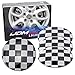 iJDMTOY (4 Black/White Checker Pattern Style Wheel Center Cap Covers for Mini Coopers R50 R51 R52 R53 R55 R56 R57 R58 R59 R60 R61 F55 F56, etc