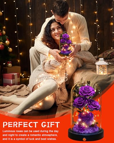 Flowers-Roses-Gifts-for-MomForever-Real-Preserved-Roses-in-Glass-DomeMothers-Day-for-Wife-Girlfriend-Women-Best-Friend-GrandmaPurple-Rose Flowers Roses Gifts for MomForever Real Preserved Roses in Glass DomeMothers Day for Wife Girlfriend Women Best Friend GrandmaPurple Rose