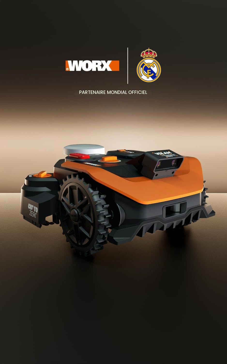 WORX Vision Cloud 2WD WR308E Robot Tondeuse 800 m² sans Fil périphérique + Garage (évitement d'obstacles par IA, Navigation VSLAM + RTK, cartographie Auto, contrôle Via Application, Cut-to-Zero)
