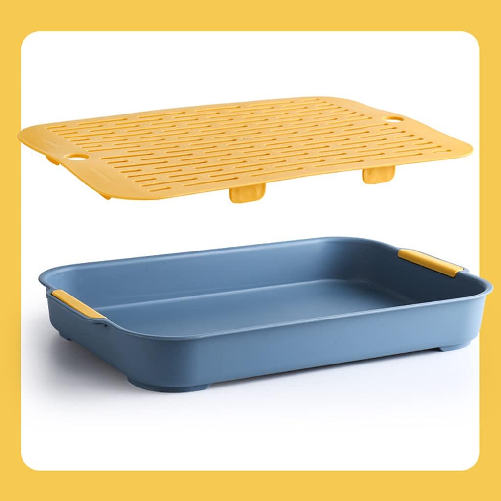 Fruit and Nut Tray,Double Layer Household Rectangular Cup Tray PP Mug Kitchen Cup Dish Durable Sink Tray Drying Storage Rack Fruit Platter
