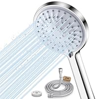FASDUNT Duschkopf Wassersparend 【Wasserersparnis 49%】𝟱 Strahlarten mit 𝟮M Premium Schlauch aus Edelstahl & 9.5L/min Durchflussbegrenzer Hochdruck Duschbrause Wasserdrucks Erhöhung 200%