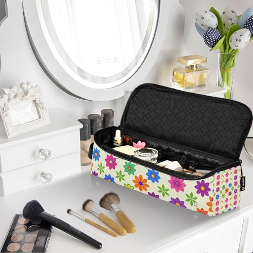 Bolsa de viaje para herramientas de cabello con base resistente al calor, impermeable, con diseño colorido mexicano Talavera floral miniatura 7