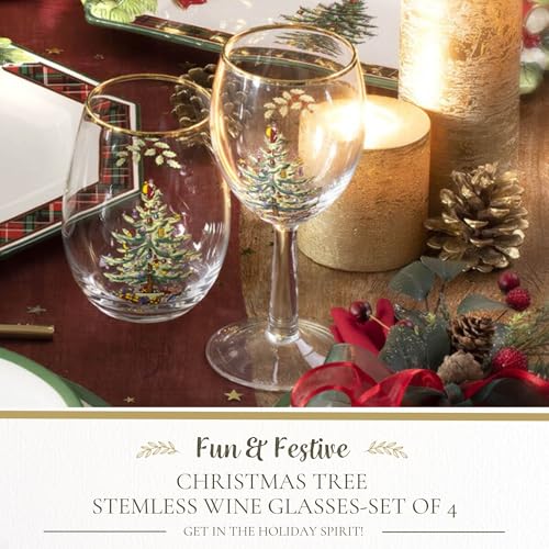 Spodechristmastree19ozstemlesswineglassessetof4vintageinspiredholidaydrinkwarewithcozyseasonalcharmidealformulledwineatfestivegatheringsandholidayentertaining  Urban Country Home Decor Spode christmas tree 19oz stemless wine glasses set of 4 vintage inspired holiday drinkware with cozy seasonal charm ideal for mulled wine at festive gatherings and holiday entertaining  urban country home decor