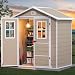 YITAHOME Klein Gartenhaus Kunststoff 183x135x208cm,Fahrradgarage...