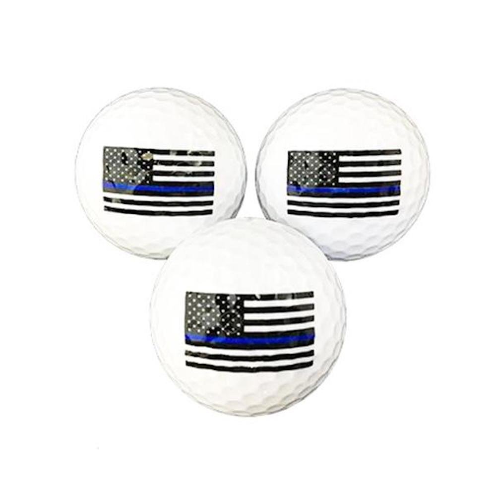 Thin Blue Line American Flag Golf Balls - 3 Pack