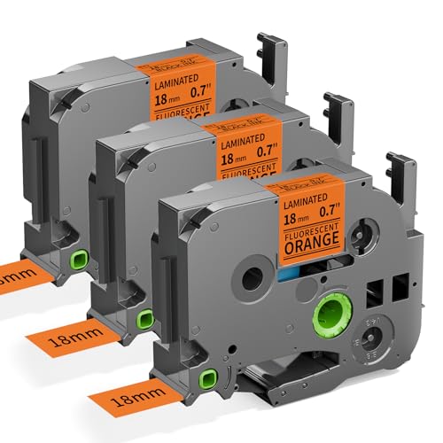 18mm Orange Label Tape Replacement for Brother TZe-B41 TZeB41 3/4