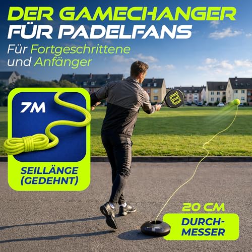 MOVEMATE Padel-Trainer Set mit Wilson® Padelball | innovatives Ballspiel für Draußen, im Garten, im Park für Kinder & Erwachsene | inkl. Transporttasche & Übungsvideos