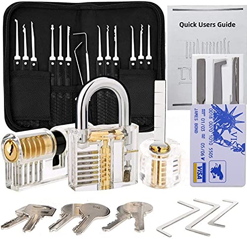 Handbag Pick Black Guide 30P Lock Locksmith Household Tool Set Picking kit Lockpicking User with Safety Practice