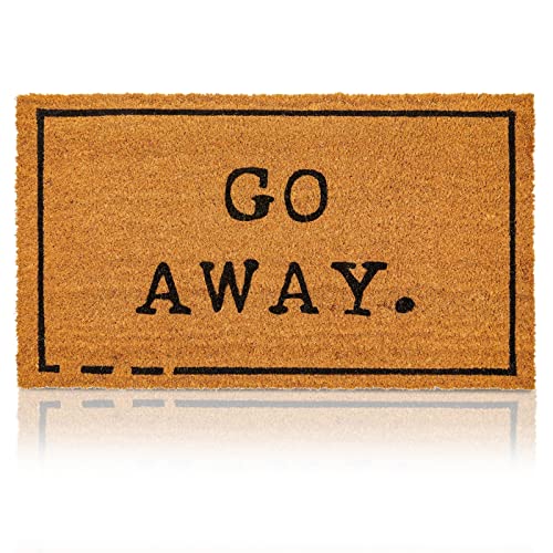 Juvale Go Away Doormat Funny Welcome Mat - 17 x 30 in, Natural Coir - Outdoor Welcome Mat & Doormat...