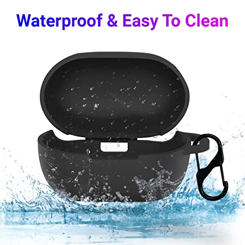 Image of LIRAMARK Shockproof Protective Silicone 360 Cover Case with Buckle Designed for JBL C115 TWS (Black)