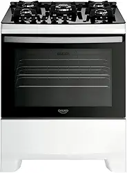 Fogão 5 Bocas Dako Supreme Glass Mesa De Vidro Branco Bivolt