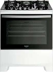 Fogão 5 Bocas Dako Supreme Glass Mesa De Vidro Branco Bivolt