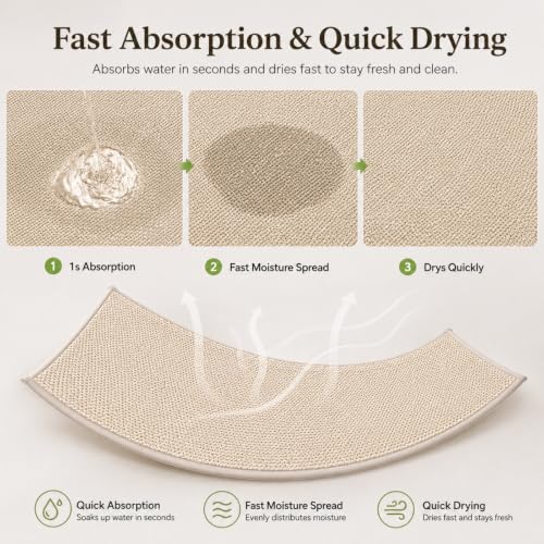 Tapis de douche courbé en quart de cercle, le textile antidérapant pour angle - 7
