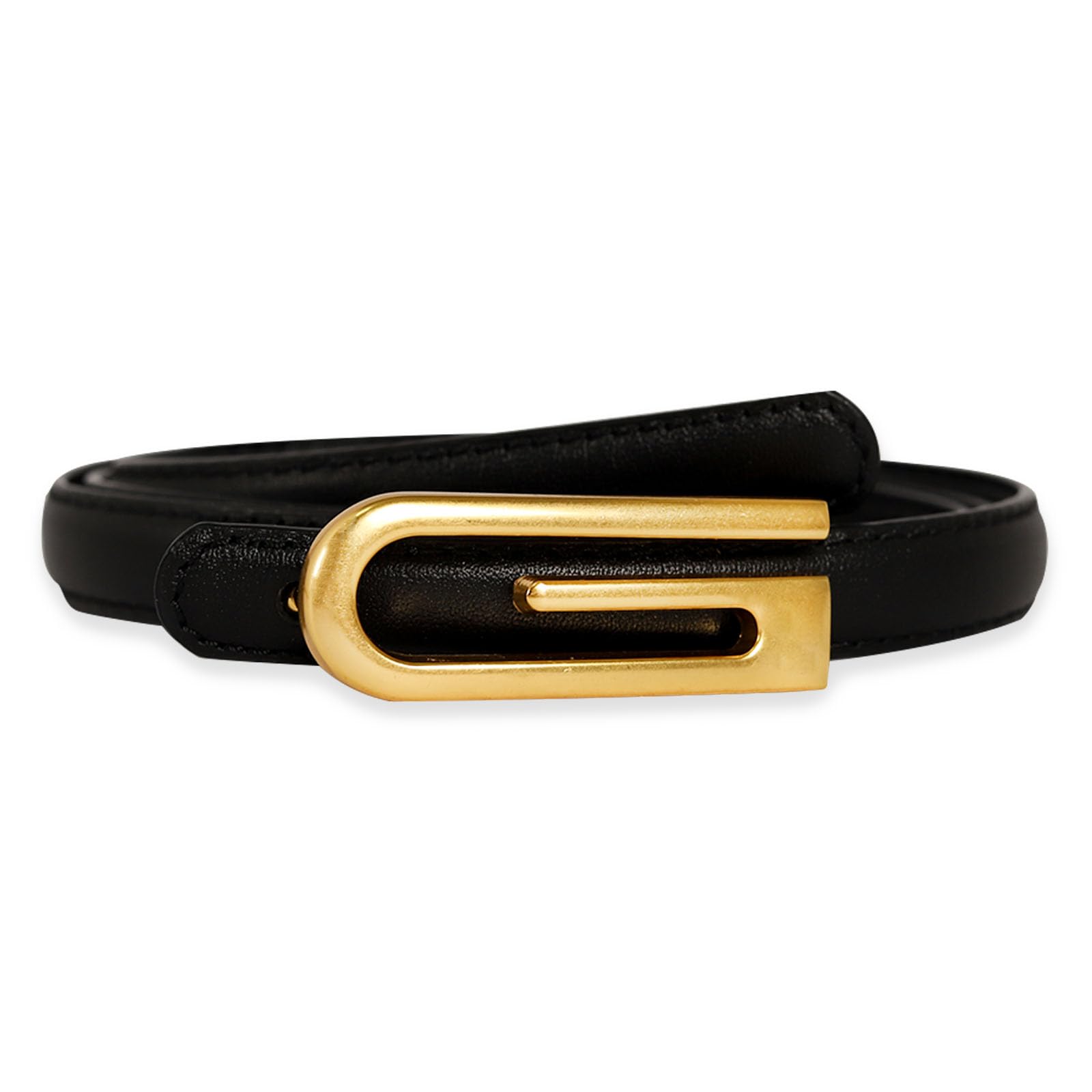 Women's Fashion Classic Metal Buckle Leather Belt with Jeans Dress