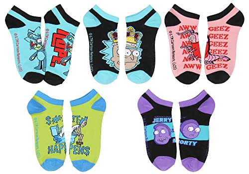 Rick and Morty Men's Mix and Match Ankle No-Show Socks 5 Pair Pack3