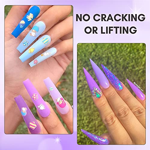 Makartt Purple Poly Nail Gel Kit 4 Spring Colors Gel Nail Builder Kit Slip Solution Long Lasting Hard Gel Nail Kit Nail Building Nail Extension Dual Form Base Top Coat All-In-One Gel Nail Starter Kit #TOP4