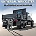 KUAFU Truck Step 2-Rung Retractable Tailgate Ladder Black Powder Coated Heavy Duty Steel Truck Bed Ladder W/L-Shaped Bracket 27 Inch