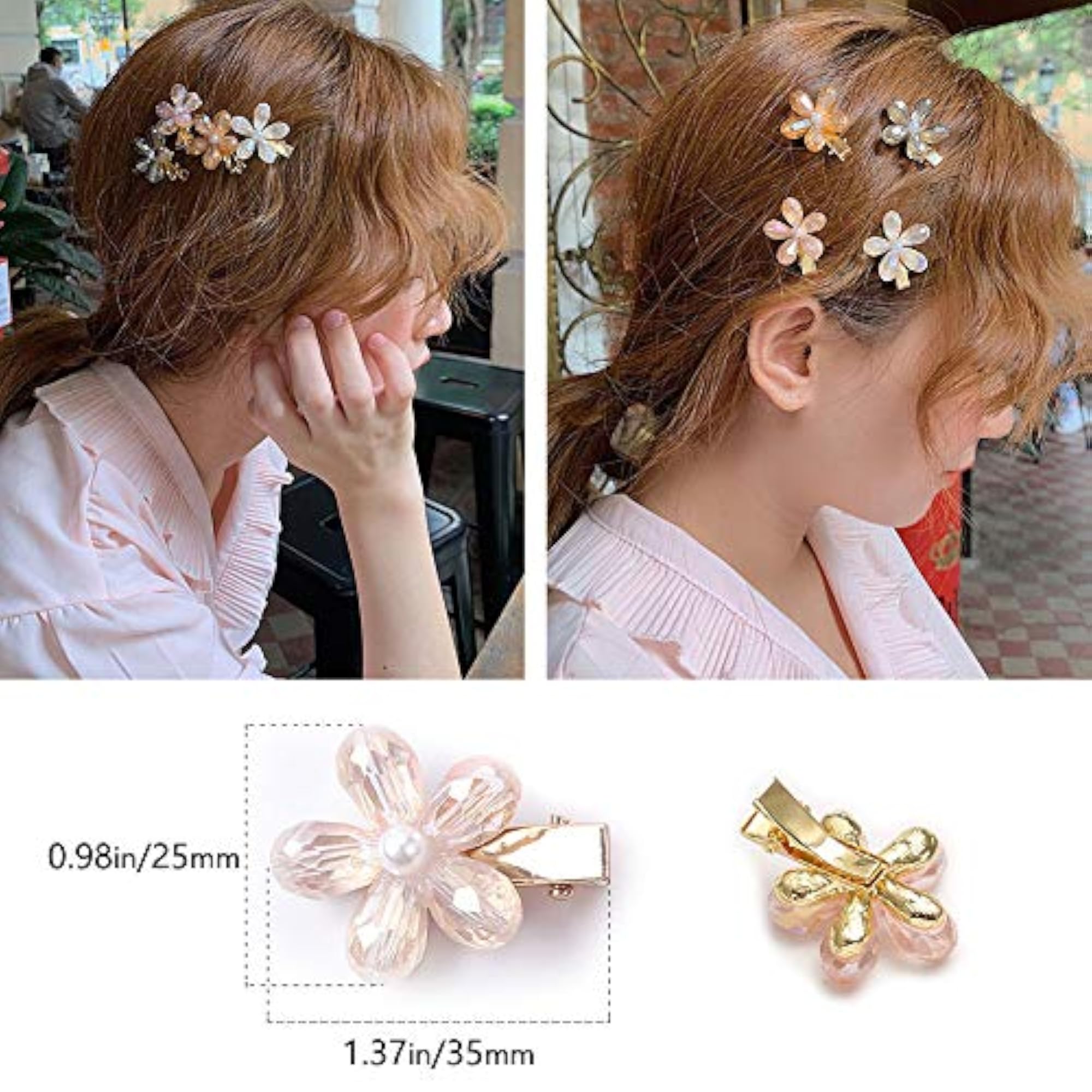 Crystal Hair Clips Small Pearl Hairpins Decorative Barrettes