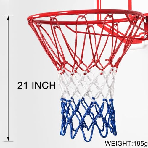 Image of ZAIN SPORTS - Basketball Ring with Net - 195 Grams Professional Upgraded Basketball Net Outdoor with 21 inches Durable 10 Loops - Heavy Duty Basketball Hoop Net for Indoor or Outdoor Play (7 No. Ball)