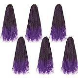 Haolocs 6 Packs 22 Inch Senegalese Twist Crochet Hair Braids T1B/Purple Small Havana Twist Crochet Braiding Hair Senegalese Twists Hairstyles For Black Women 30strands/pack (22 Inch, Ombre Purple)