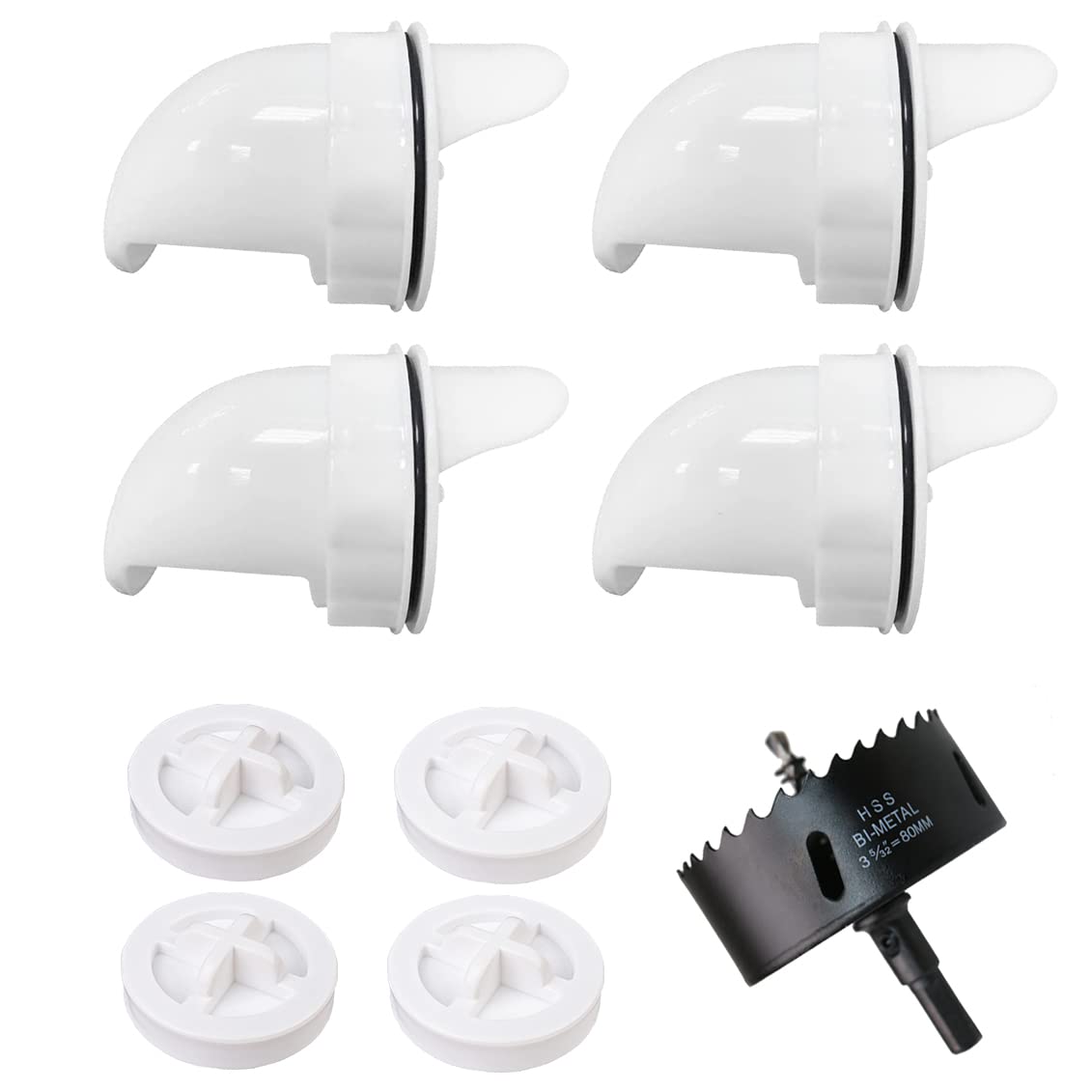 Chicken Feeder Poultry Feeder Kit Rain Proof Poultry Feed Kits Diy Chicken Feeders for Buckets,Barrels,Bins,Troughs and More Poultry Feed Dispenser 4 Pcs