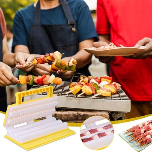 Molde manual para brocheta multifuncional con prensa compacta para cocina y camping 4