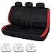 BDK OS-332-RD_AMCAC Venice Series Car Seat Covers for Auto - Red Stripes on Flat Black Cloth - Split Bench Function, Original Cover Protection