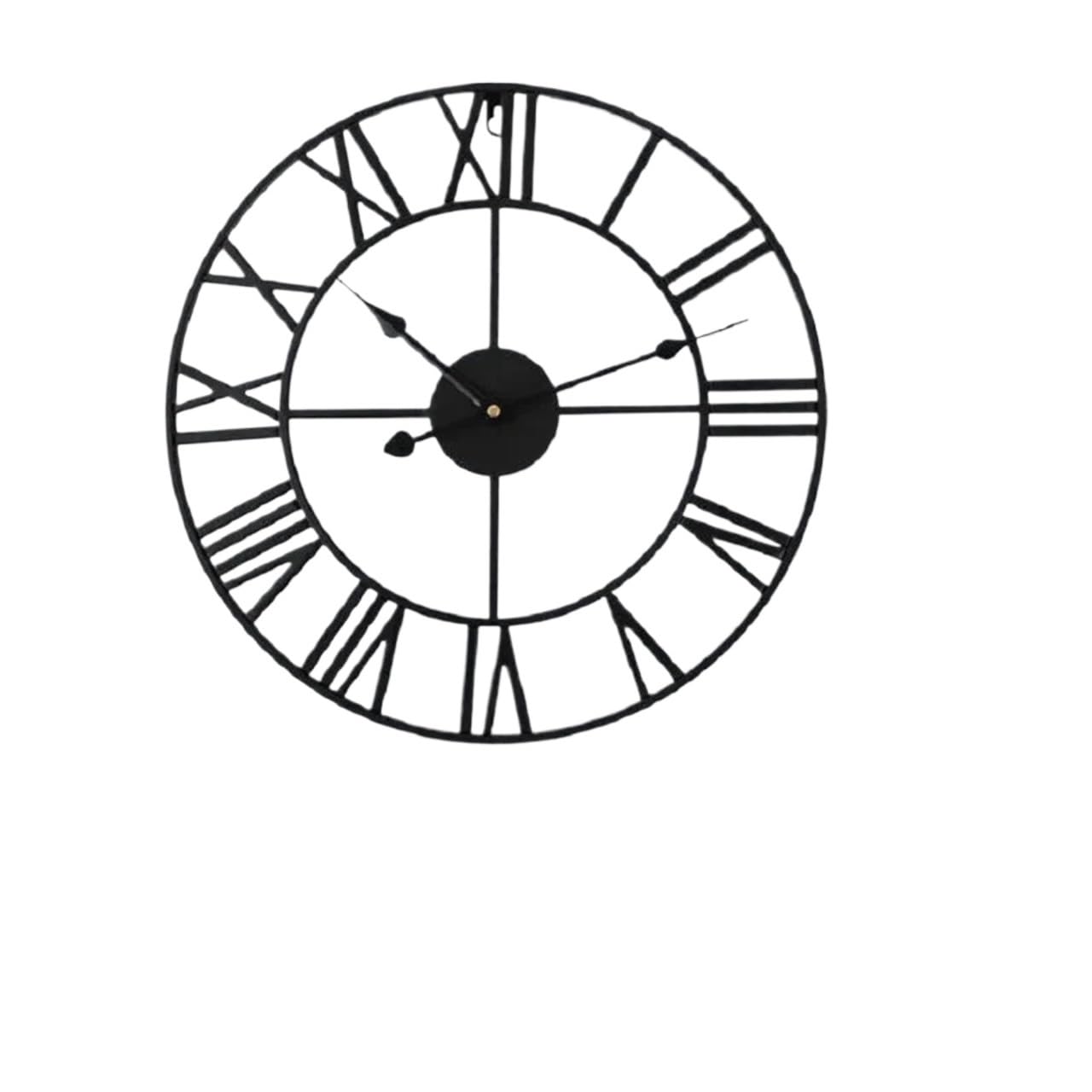 Ubohuz Black Metal Roman Numeral Wall Clocks For Patio, Pool, Garden