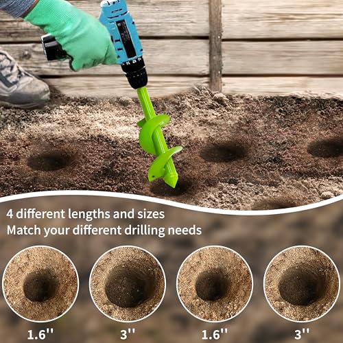 TCBWFY 4 Pack Garden Auger Spiral Drill Bits – Heavy Duty Steel,Corrosion Resistant – Perfect for Post Holes,Earth & Lawn Augering,Planting Bulbs & Trees by TCBWFY - Used condition - Image 3