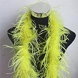 gonna in boa di piume di struzzo soffice da 20 metri costumi trim per costume da festa piuma di struzzo verde mela in decorazioni nuziali-giallo, 2 metri