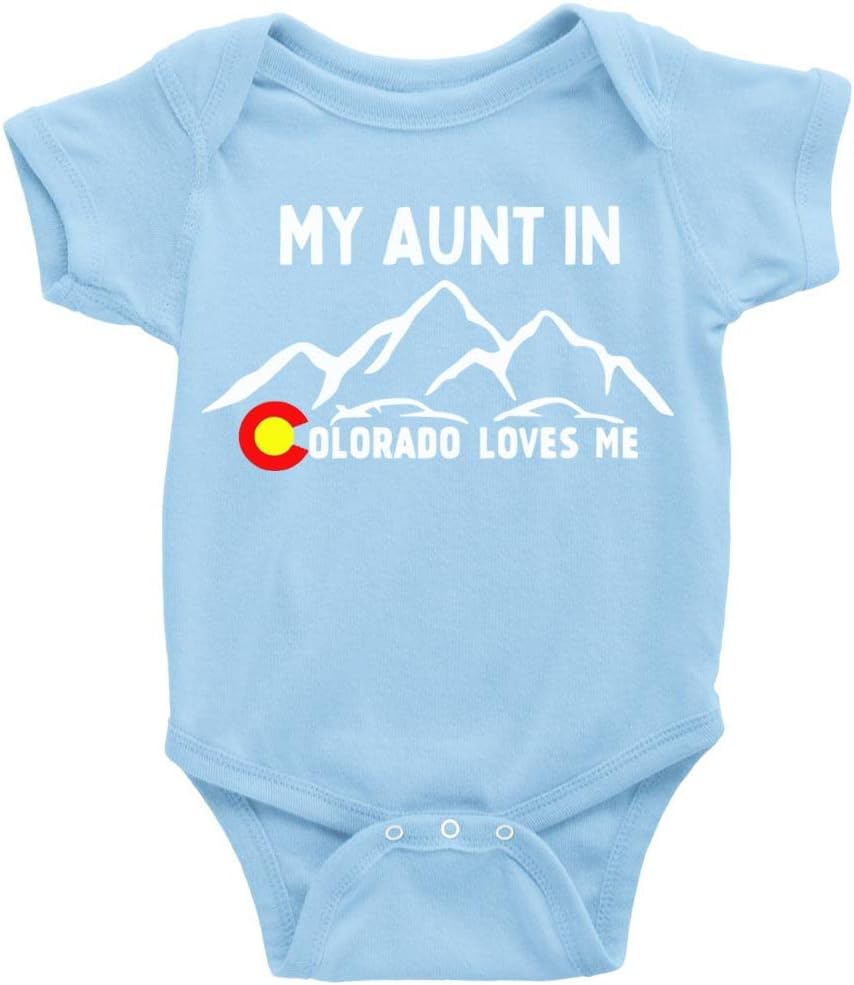 My Aunt in Colorado Loves Me Infant Romper Cotton Short Sleeve Playsuit for Baby
