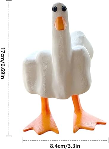 Miniatura 3 de Figura de pato de dedo medio, divertida estatua de dedo medio, decoración del hogar, oficina, escritorio, adornos de pato, regalos novedosos extraños