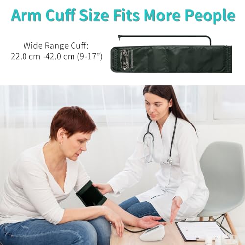 EUROPAPA Tensiometro De Brazo Para Uso Doméstico, Medición De Pulso, Medición De Presión Arterial Con Manguito Grande (22-42 Cm), 2 X 60 Memorias, Doble Usuario (Blanco) - imagen 8