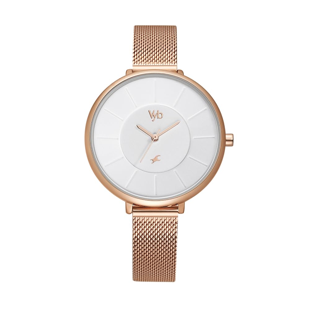 Fastrack Vyb Halo Quartz Analog White Dial Stainless Steel Strap Watch for Girls-FV60016WM01W-image-49