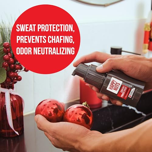 image for Happy Nuts Comfort Powder Spray: Anti Chafing & Mens Deodorant, Alumin