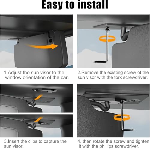 Image of Upgraded Sun Visor Repair Kit for Jeep, Veharvim 2 Pack Hard Plastic Sun Visor Clip Compatible with Jeep Wrangler JK 2018 / JL /Wrangler 2018-2023 / Gladiator 2020-2023, Black