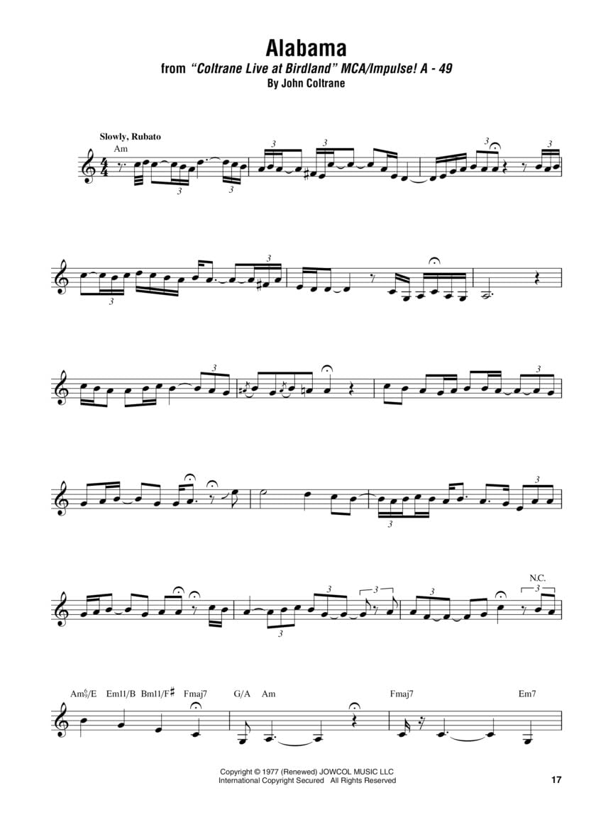 John Coltrane Omnibook for E-flat Instruments - Alto Saxophone, Baritone Sax