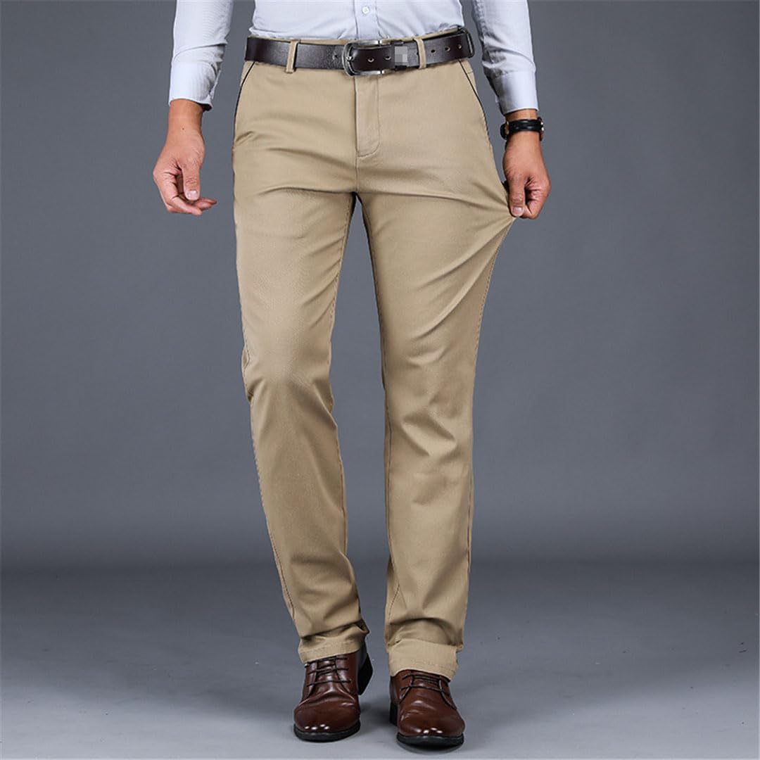 Vogrtcc Pantalones De Hombre Elástico Ajuste Formal Drapeado Trajes Rectos De Gran Tamaño Vestido Pantalón De Oficina De Negocios