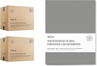 Vela Sciences B7-B Expanded Softcover Lab Notebook, 9.25 x 11.75 in (23.5 x 30 cm), 144 Pages, Permanent Bound, 70lb Heavyweight Paper (48-Pack, Grid)