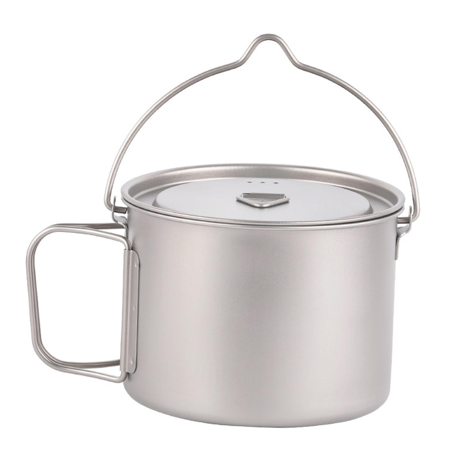 900 ml Outdoor-Topf aus Titan, Reisebecher, Hängetopf für Picknick, Küche, Angeln