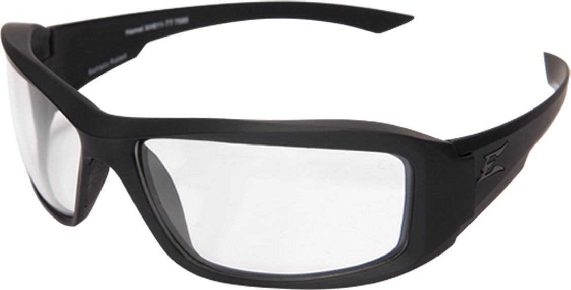 Eagle Claw Edge Eyewear Hamel - Occhiali sottili per tempie, montatura nera opaca, lenti trasparenti con protezione al vapore