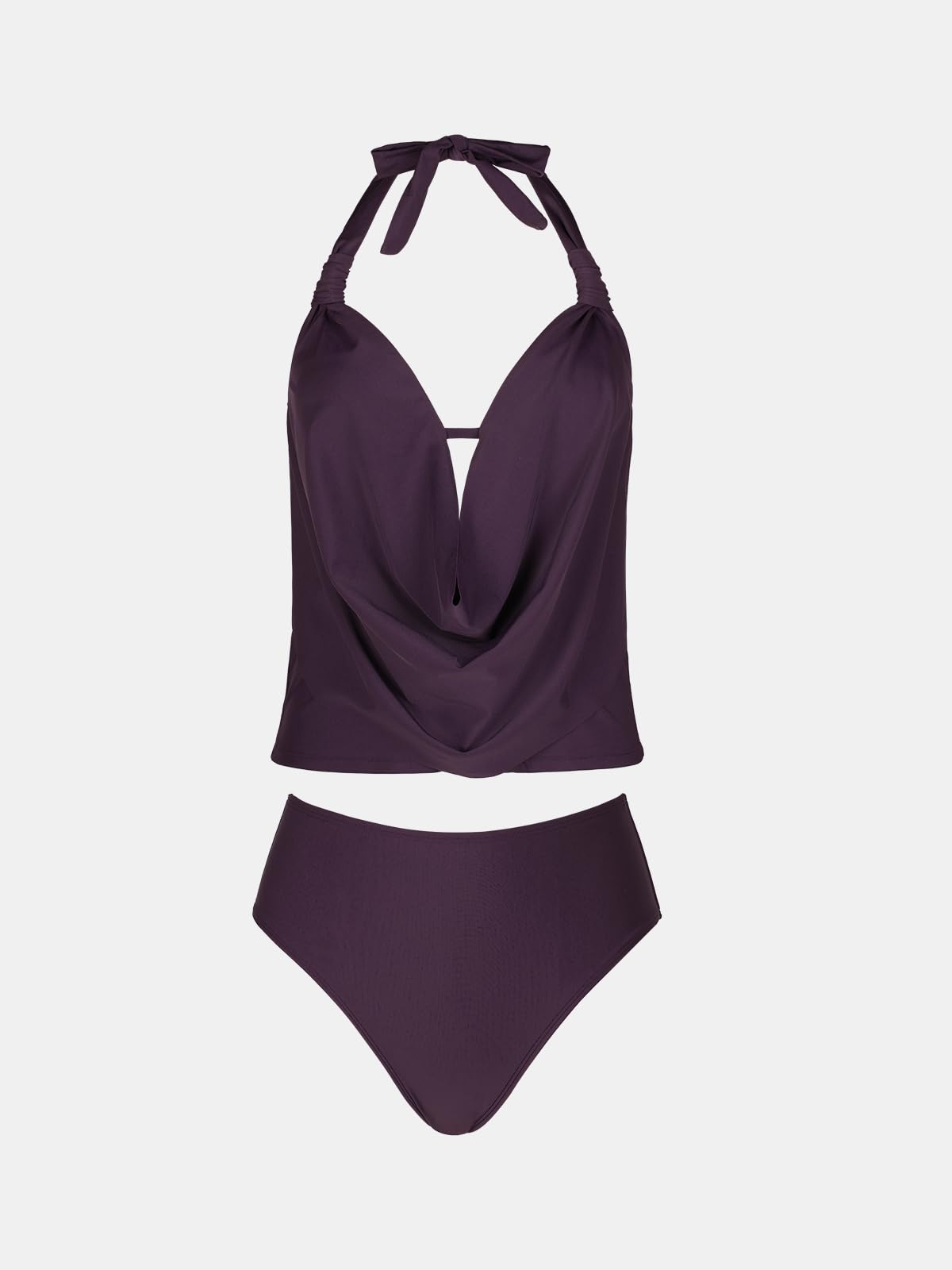 CUPSHE, Tankini, Costume da bagno da donna con scollo a V profondo e scollo a V, schiena bassa