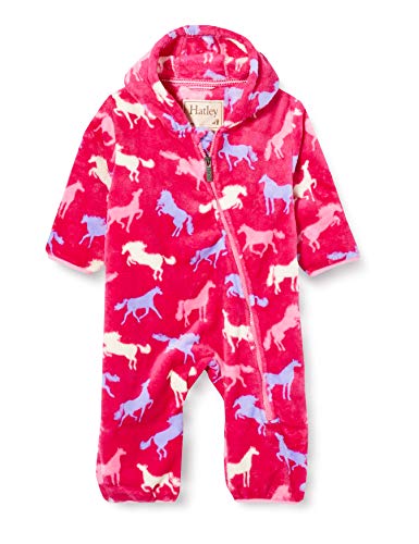 Hatley Fuzzy Fleece Bundler Combinaison de Neige, Silhouettes De Chevaux, 6-9 Mois Bébé Fille
