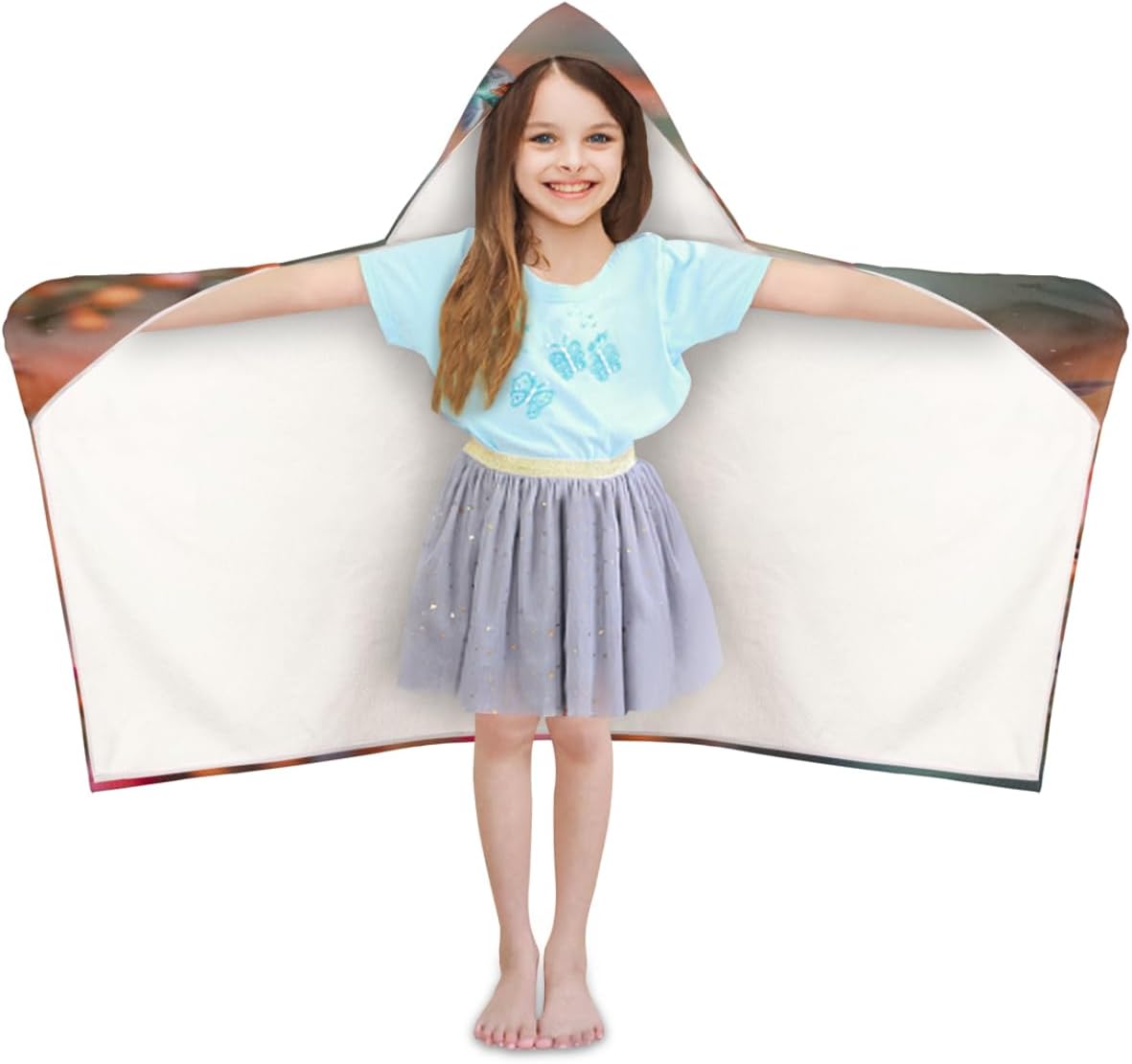 Pardick Kids Bath Towel for Girls Boys Hummingbird Beach Towel with Hood Pool Cover Up Soft Absorbent Hooded Bath Towel Toddler Towels for Beach, Pool
