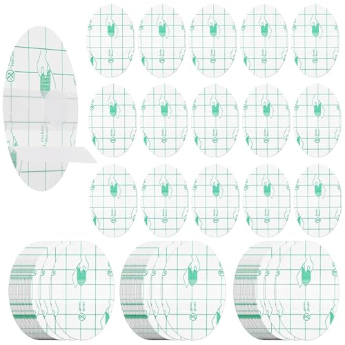 50 Pegatinas Orejas Bebe Impermeables para Natación y Ducha, Protectores de Oídos Desechables con Algodón para Niños, Parches Transparentes de Protección, 4.4 x 6.8 cm